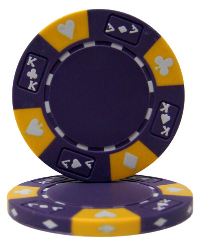 Cpak-purple-25 Roll Of 25 - Purple - Ace King Suited 14 Gram Poker Chips