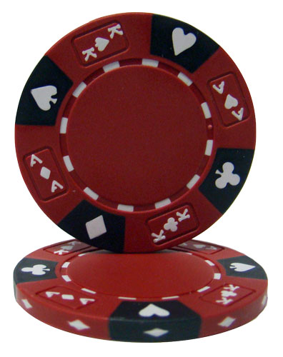 Cpak-red-25 Roll Of 25 - Red - Ace King Suited 14 Gram Poker Chips