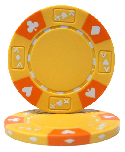 Cpak-yellow-25 Roll Of 25 - Yellow - Ace King Suited 14 Gram Poker Chips