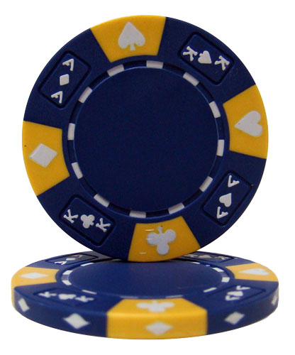 Cpak-blue-25 Roll Of 25 - Blue - Ace King Suited 14 Gram Poker Chips