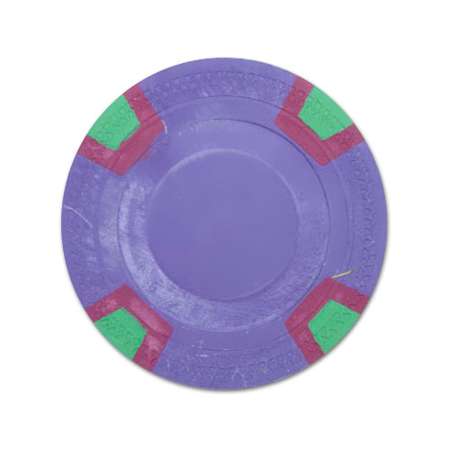 Cpslbl-purple-25 Roll Of 25 - Purple Blank Claysmith Double Trapezoid Poker C
