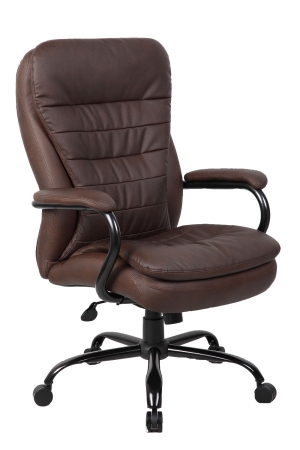Boss Heavy Duty Double Plush Leatherplus Chair - 350 Lbs