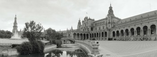 Ppi106324l Fountain In Front Of A Building Plaza De Espana Seville Seville Province Andalusia Spain Poster Print By - 36 X 12