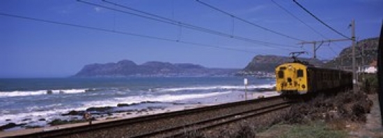 Ppi113198l Train On Railroad Tracks False Bay Cape Town Western Cape Province Republic Of South Africa Poster Print By - 36 X 12