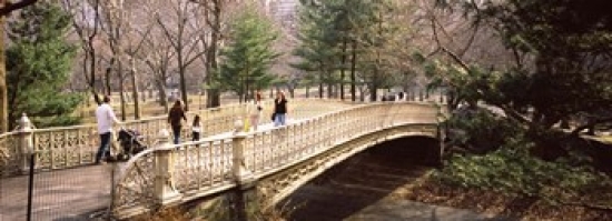Ppi114519l Group Of People Walking On An Arch Bridge Central Park Manhattan New York City New York State Usa Poster Print By - 36 X 12