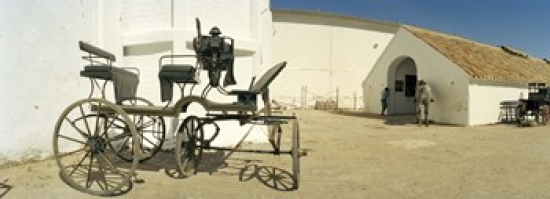 Horse Cart In Front Of A Hotel Hotel Cortijo El Esparragal Gerena Seville Seville Province Andalusia Spain Poster Print By - 36 X 12