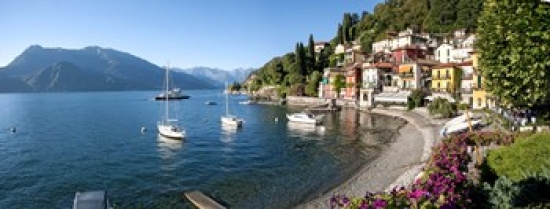 Ppi144843l Early Evening View Of Waterfront At Varenna Lake Como Lombardy Italy Poster Print By - 36 X 12