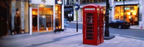 Ppi42201l Phone Booth London England United Kingdom Poster Print By - 36 X 12