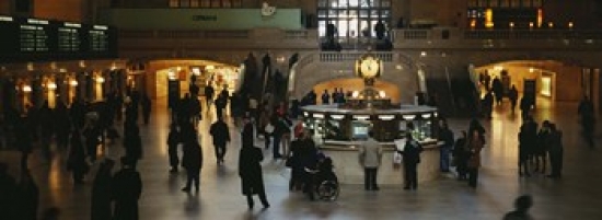 High Angle View Of A Group Of People In A Station Grand Central Station Manhattan New York City New York State Usa Poster Print By - 36 X 12