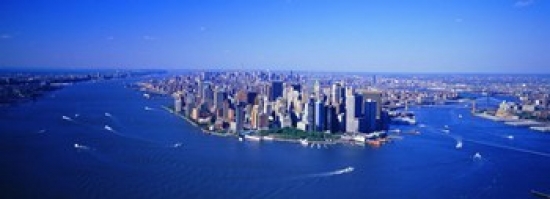 Aerial Lower Manhattan New York City Ny Poster Print By - 36 X 12