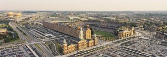 Aerial View Of A Baseball Stadium In A City Oriole Park At Camden Yards Baltimore Maryland Usa Poster Print By - 36 X 12