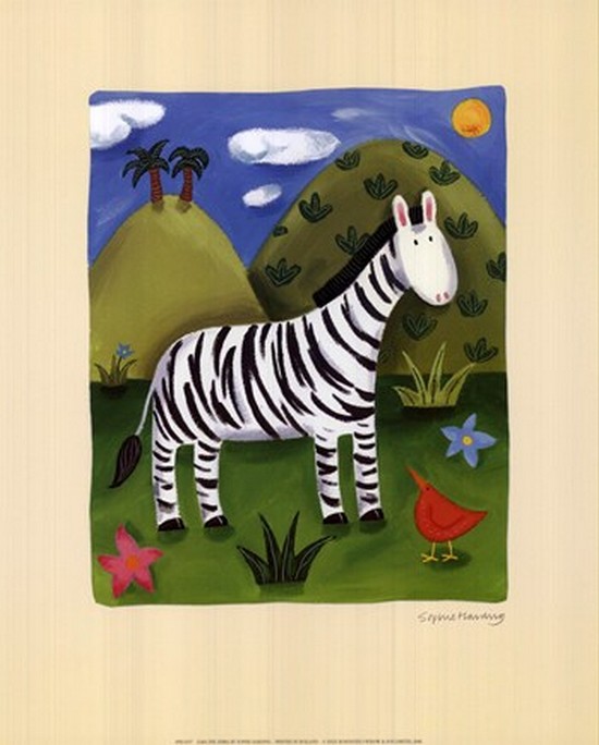 Zara The Zebra Poster Print By Sophie Harding - 10 X 12