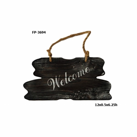 Cheung's Fp-3694 Wooden Welcome Plaque With Hanging Rope