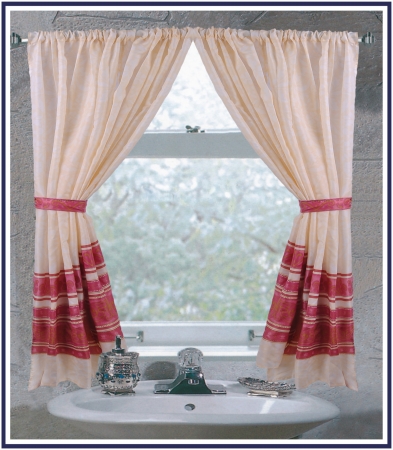 Fwc-fl-20 Fleur Fabric Window Curtain In Burgundy