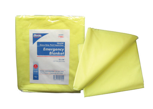 7303 Emergency Blanket, Yellow, Heavy Duty, Fluid Impervious