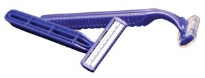 Razor, Grip-n-glide, Twin Blade With Lubricating Strip, Blue Handle With Plastic Guard