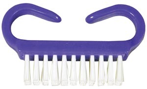 Nail Brush, Purple Handle, White Nylon Bristles