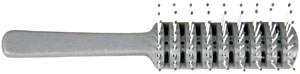 Hb02 Hair Brush, Adult, Gray, 8 In. Long, Plastic Bristles With Rounded Gray Tips