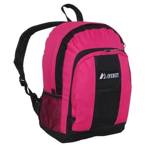 Bp2072-hpk-bk Backpack With Front & Side Pockets - Hot Pink-black