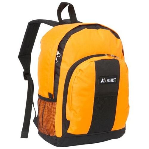 Bp2072-og-bk Backpack With Front & Side Pockets - Orange-black