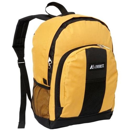 Bp2072-ye-bk Backpack With Front & Side Pockets - Yellow-black