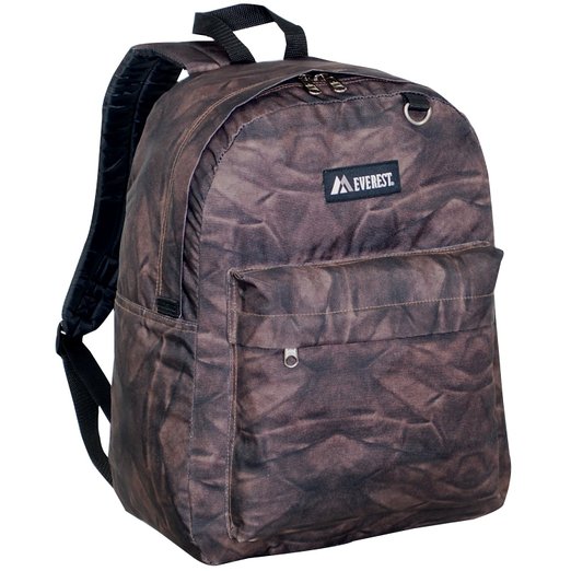 2045p-brn Rock Classic Pattern Backpack - Brown