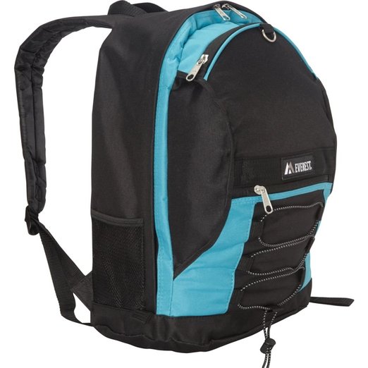 3045sh-turq-bk Two-tone Backpack With Mesh Pockets - Turquoise-black