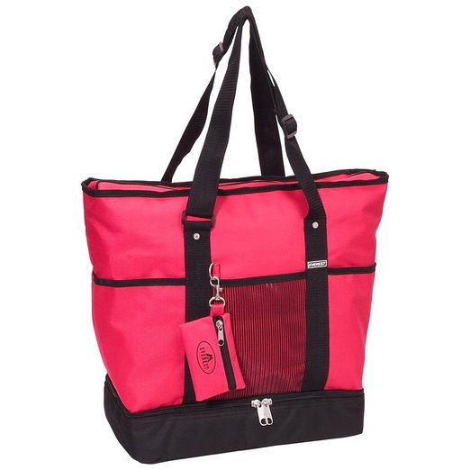 1002dlx-hpk-bk Deluxe Shopping Tote - Hot Pink-black
