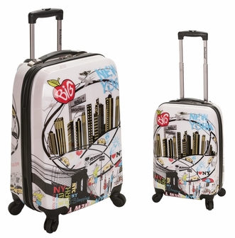 2 Pc Polycarbonate/abs Upright Luggage Set