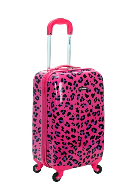 F191-magentaleopard 20 In. Polycarbonate Carry On - Magentaleopard
