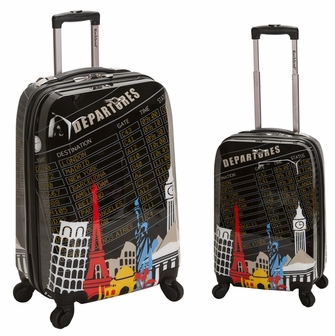 F212-departure 2 Pc Polycarbonate-abs Upright Luggage Set - Departure