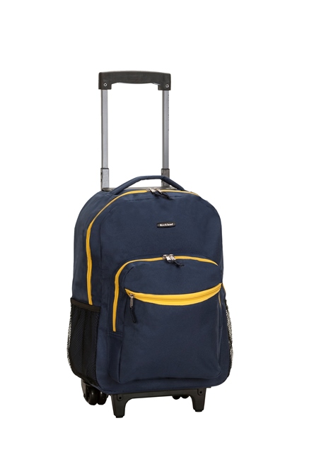 R01-navy 17 In. Rolling Backpack - Navy