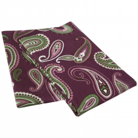 Flakgpc Papr Cotton Flannel King Pillowcase Set Paisley, Purple