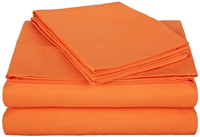 Mf1500twsh Slor Microfiber Twin Sheet Set Solid, Orange