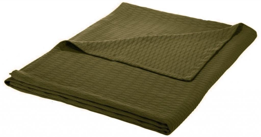 Blanket-dia Tw Fg All-season Luxurious 100% Cotton Blanket Twin- Twin Xl, Forest Green