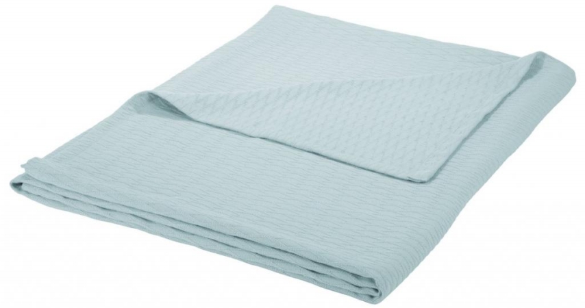 Blanket-dia Fq Aq All-season Luxurious 100% Cotton Blanket Full- Queen, Aqua