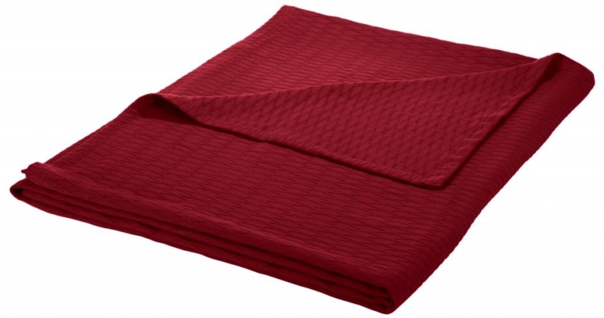 Blanket-dia Fq Bg All-season Luxurious 100% Cotton Blanket Full- Queen, Burgundy