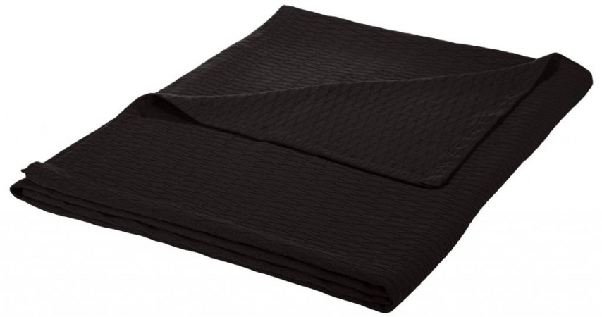 Blanket-dia Fq Bk All-season Luxurious 100% Cotton Blanket Full- Queen, Black