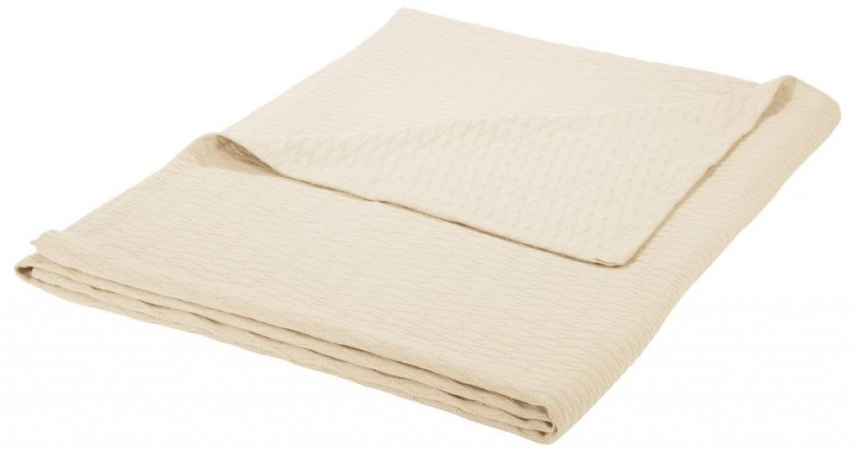 Blanket-dia Fq Iv All-season Luxurious 100% Cotton Blanket Full- Queen, Ivory