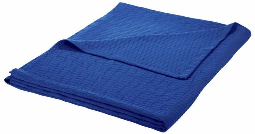 Blanket-dia Fq Mb All-season Luxurious 100% Cotton Blanket Full- Queen, Merritt Blue