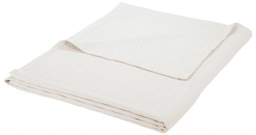 Blanket-dia Fq Wh All-season Luxurious 100% Cotton Blanket Full- Queen, White