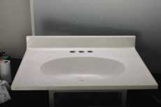 40246 Vanity Top Cultured Marble White Swirl 25 In. X 19 In. Null
