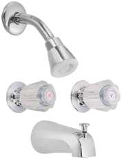 Tub And Shower Faucet Chrome With Chrome Handles