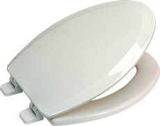 201074 Wood Co-injected White Closed Front Round Toilet Seat
