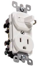 Leviton 606740 Combo Switch-receptacle Tamper Proof 15a White