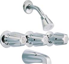 114135 Tub And Shower Faucet Chrome With Chrome Handles