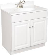103505 Wyndham Bathroom Vanity Cabinet Ready To Assemble 2 Door White 30x31-1/2x18"