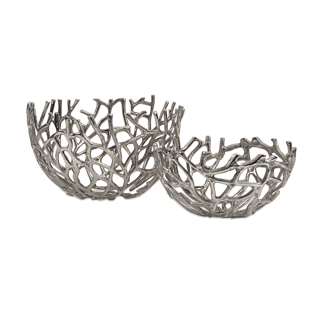 60997-2 Davidson Aluminum Coral Bowls - Set Of 2