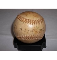 Powers Collectibles 38549 Signed Young Cy Official League - Yarn Wrapped - Baseball on the sweet spot - off center - in black ink.
