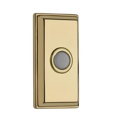 9br7015-004 Wired Rectangular Bell Button - Polished Brass